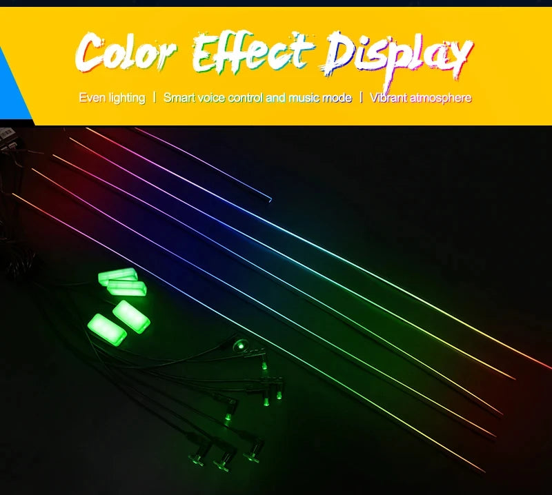 Car Ambient Interior lighting - App Control 22 In1 Full Color RGB Led Strip
