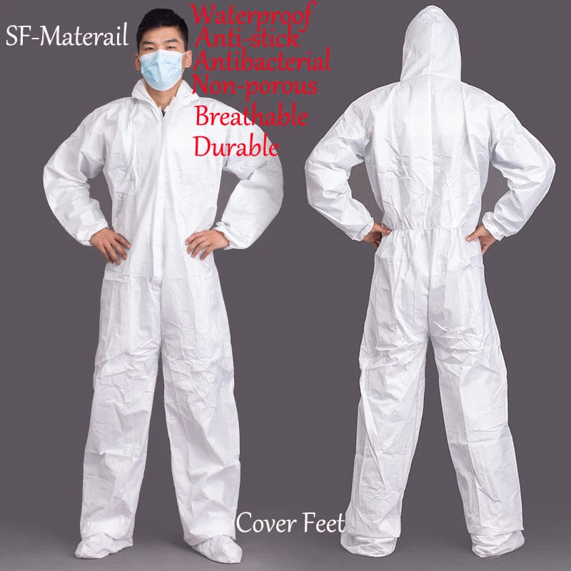 Disposable Dustproof Coverall Suit – Water & Oil Resistant Paint Spray Protection