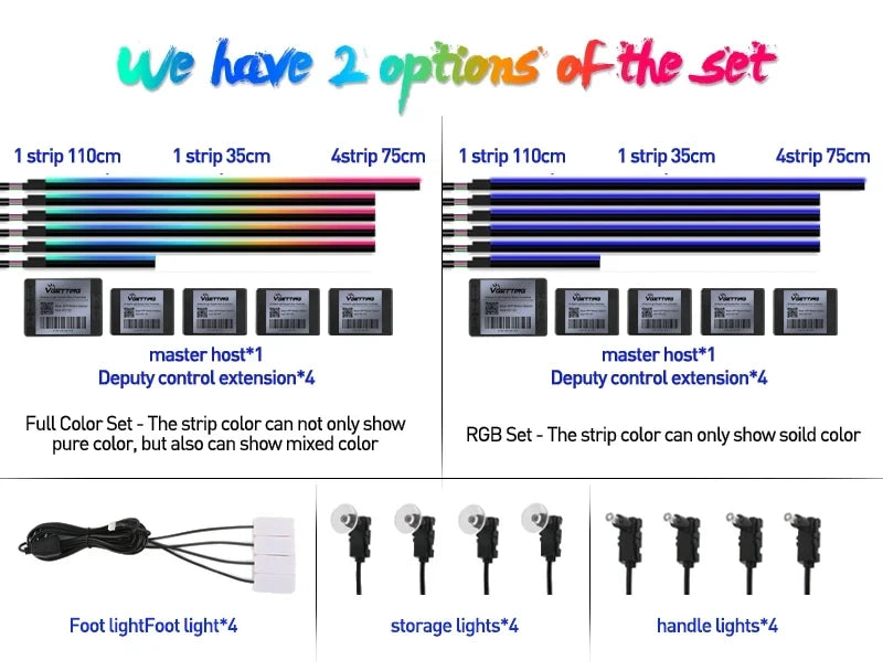 Car Ambient Interior lighting 6 or 18pc Symphony App Control