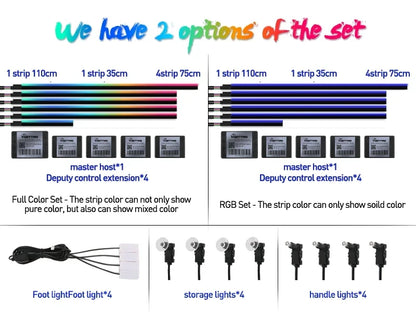 Car Ambient Interior lighting 6 or 18pc Symphony App Control