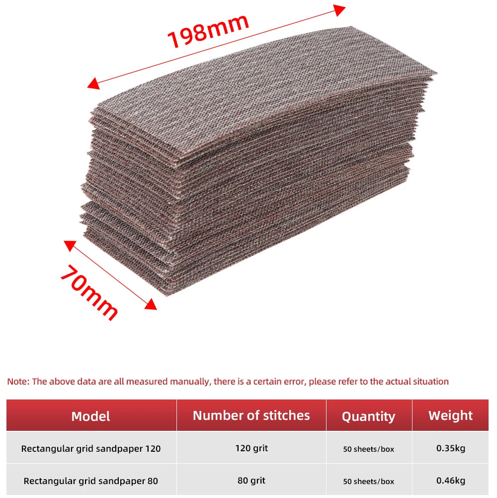 Mesh Sandpaper (MIRKA Clone) Rectangle Square 70/198mm,