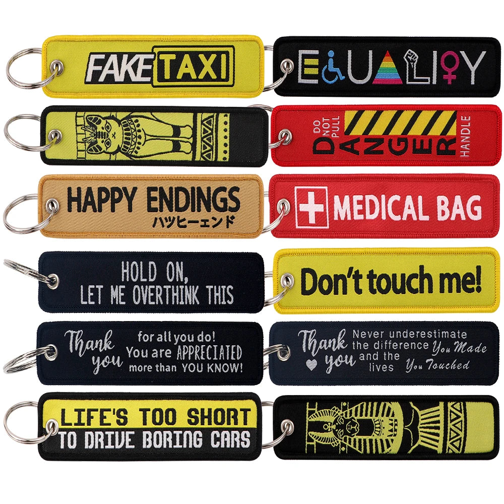 Embroided Keychain - FakeTaxi, Equality, Danger, Medical bag, Happy Endings and more