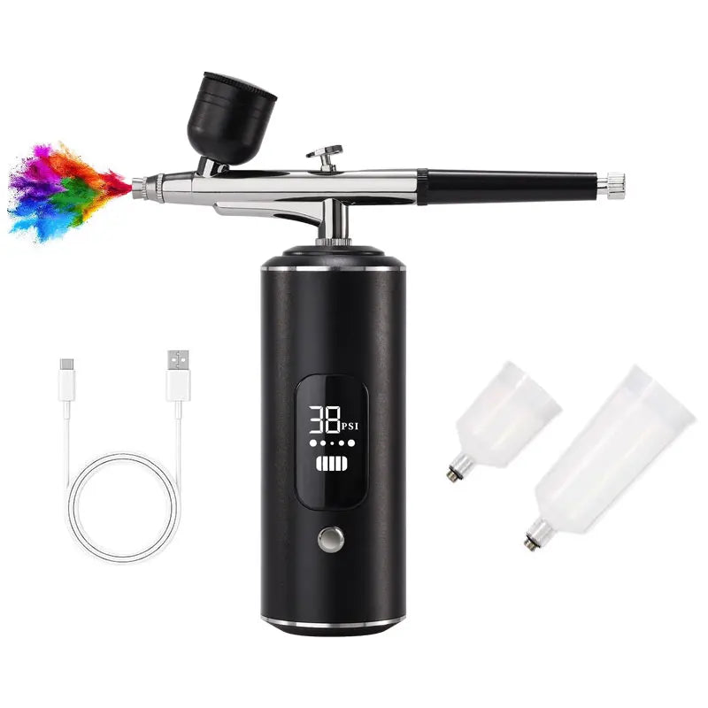 Portable Airbrush with Built-In Compressor – Rechargeable Kit for Custom Paint & Detailing