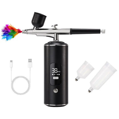Portable Airbrush with Built-In Compressor – Rechargeable Kit for Custom Paint & Detailing
