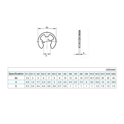 Stainless Steel E-Clip Retaining Ring Assortment