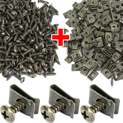 U-Type Metal Screw Clip Fastener Set