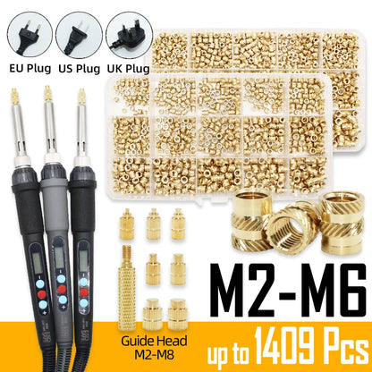 Screw Thread Hot Insert M2/2.5/3/4/5/6/8 Brass Knurled Nut Implant Machine