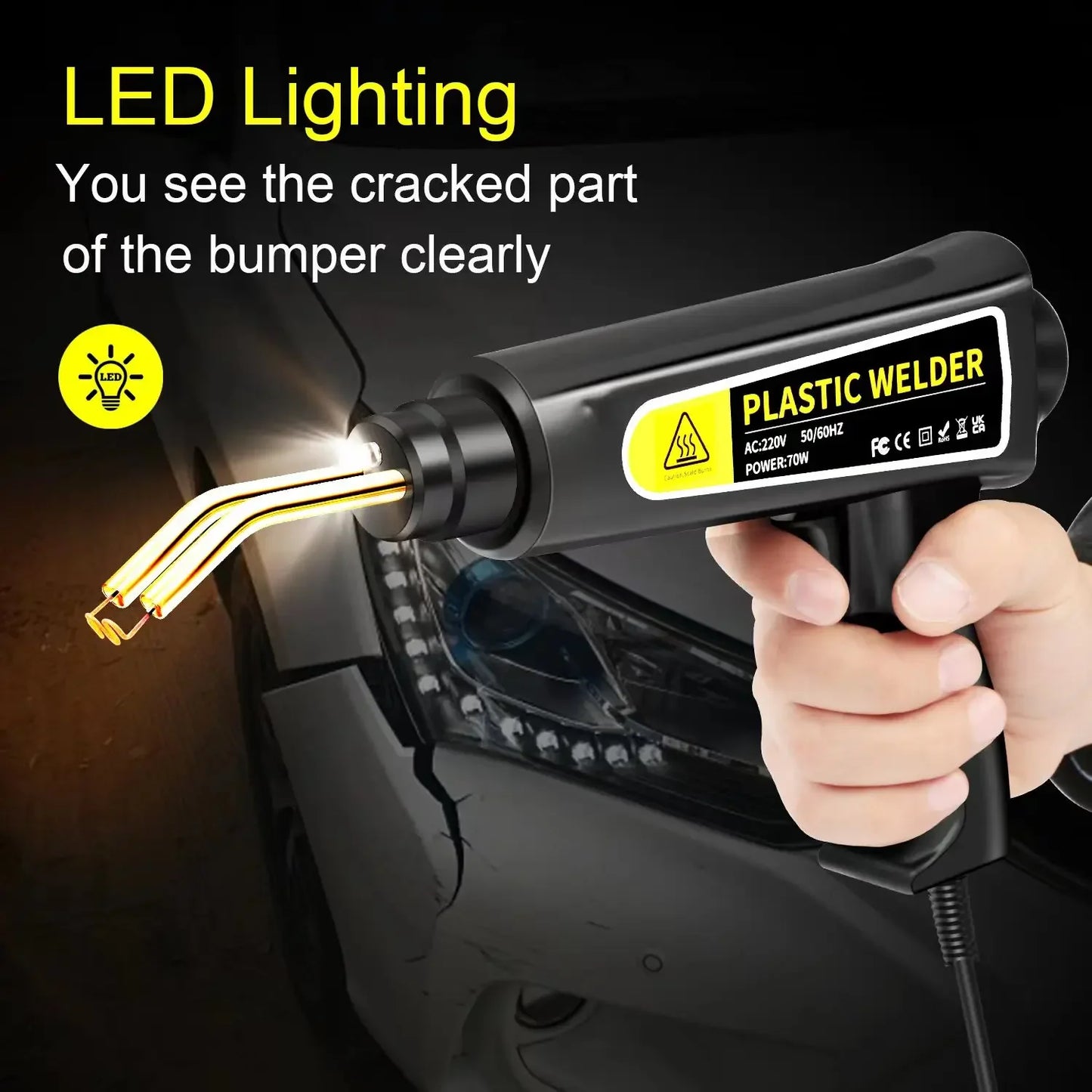 Hot Stapler Gun Bumper Repair Kit 110V 220V 70W – Garage Tools for Plastic Welding