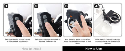 LED Spray Gun Paint Light – Adjustable 5-Color Rechargeable Work Lamp
