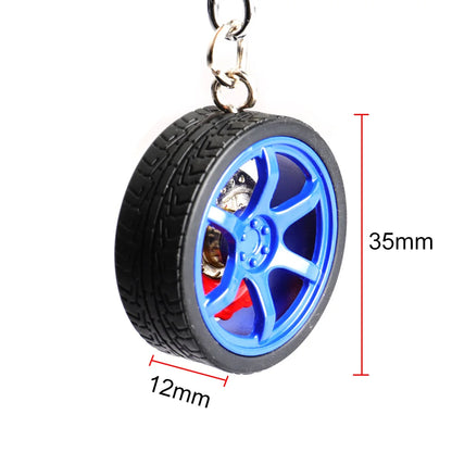 Wheel Keychain - TE37 TOYOTA Style with Aluminum Brake