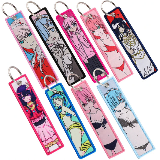 Embroidered Keychain - Sexy Anime Girls Manga Style