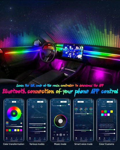 Car Ambient Interior lighting 6 or 18pc Symphony App Control