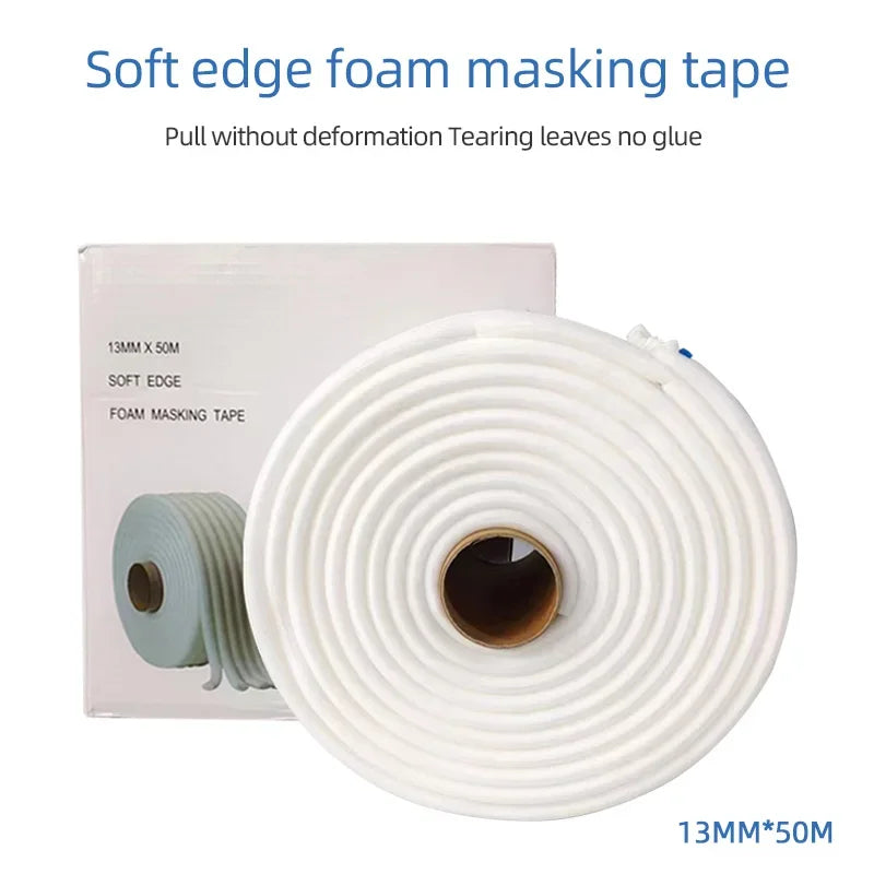 Soft Edge Foam Masking Tape – Overspray Protection for Car Paint & Door Seals, 13mm x 50m