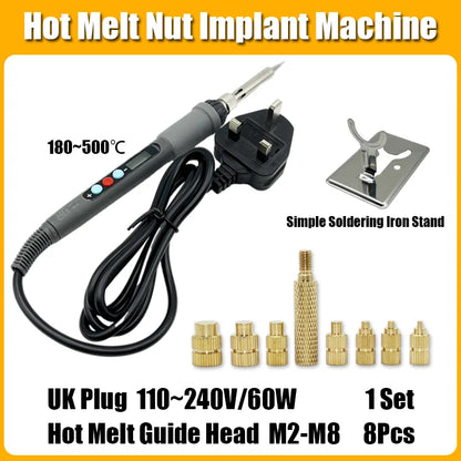 Screw Thread Hot Insert M2/2.5/3/4/5/6/8 Brass Knurled Nut Implant Machine