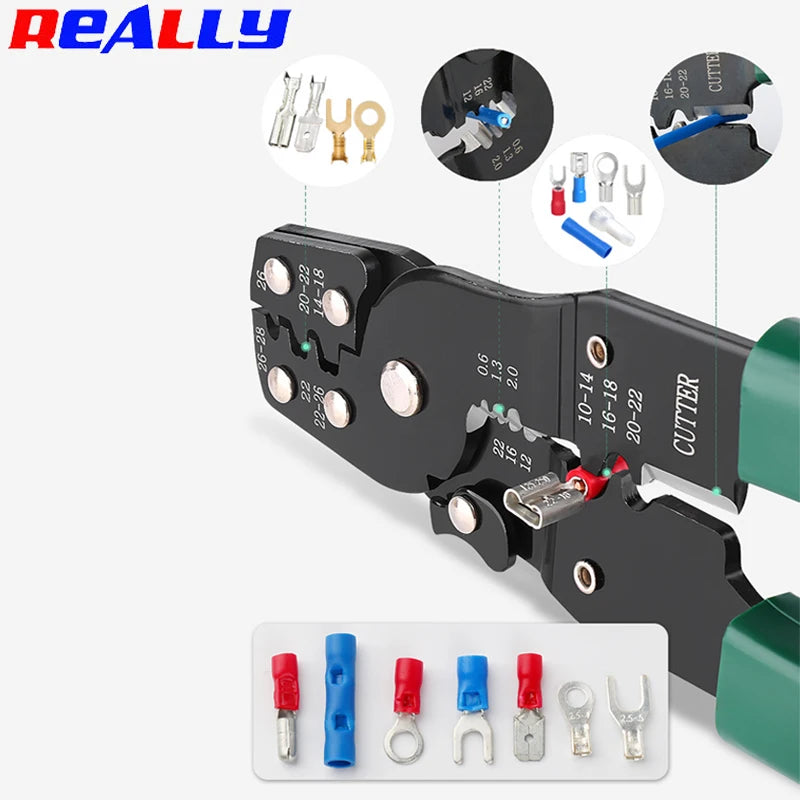 Copper Crimp Connector, Electrical Terminal Butt, Assortment Kit 7 Size, 250Pcs