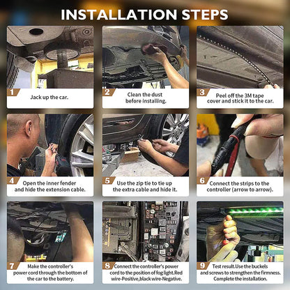 Underglow 6PCS App Control Sound Active Flowing Color RGB LED Strip