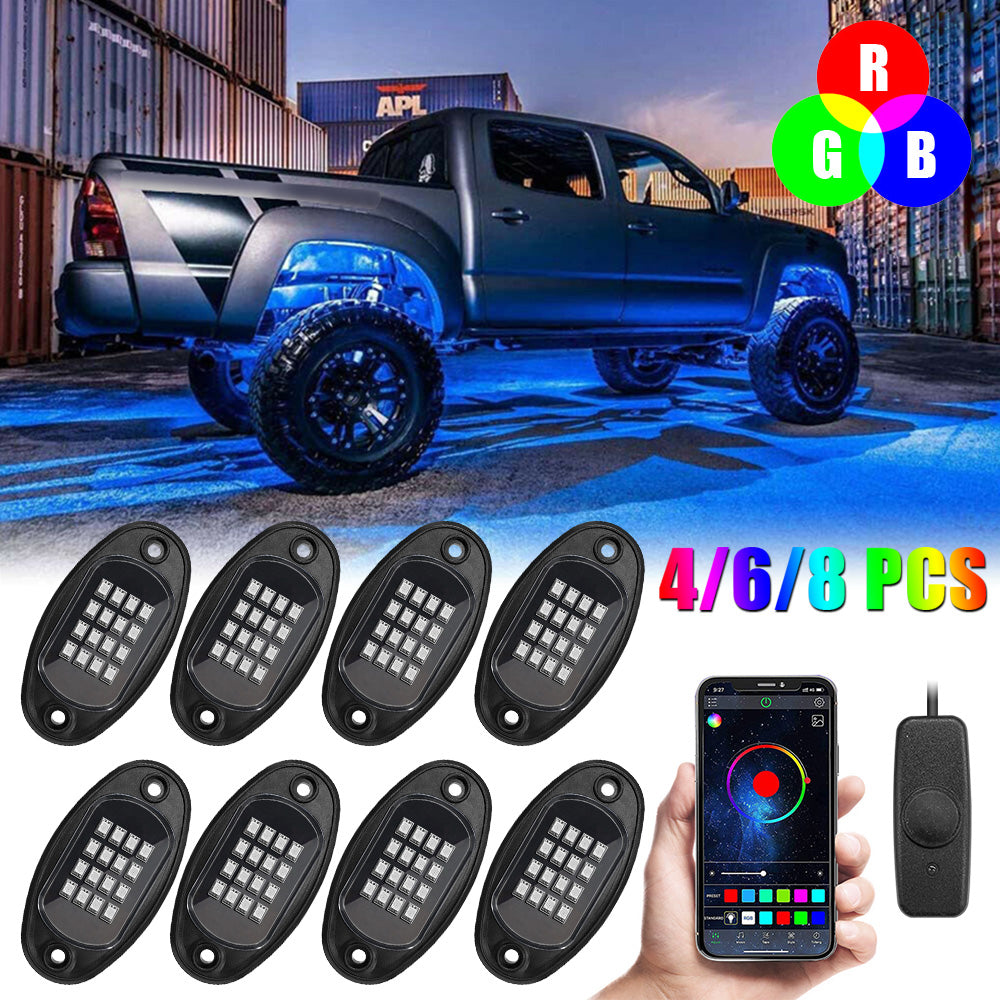 Car Chassis Light  RGB LED APP Control Music Sync 4/6/8pc