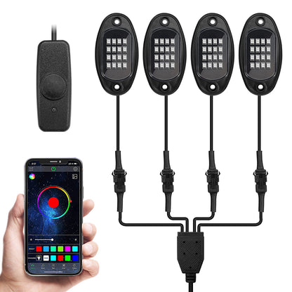 Car Chassis Light  RGB LED APP Control Music Sync 4/6/8pc